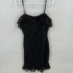 Row A Women's Sequined Black Cocktail Dress Size Small